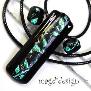 Rügyező ágak üvegékszer szett nyaklánc stiftes fülbevaló  - Anyák napjára, névnapra, születésnapra - ékszer - ékszerszett - Meska.hu