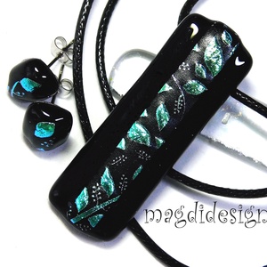 Rügyező ágak üvegékszer szett nyaklánc stiftes fülbevaló  - Anyák napjára, névnapra, születésnapra - ékszer - ékszerszett - Meska.hu