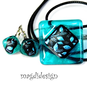 Tavaszi szél színjáték dichroic üvegékszer szett nyaklánc fülbevaló Anyák napjára, ballagásra, születésnapra, névnapra - ékszer - ékszerszett - Meska.hu