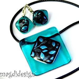 Tavaszi szél színjáték dichroic üvegékszer szett nyaklánc fülbevaló Anyák napjára, ballagásra, születésnapra, névnapra - ékszer - ékszerszett - Meska.hu