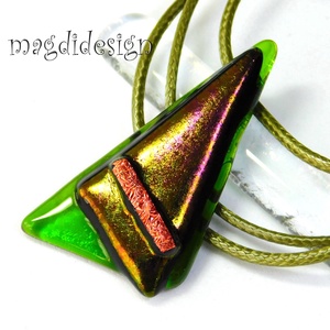 Aranyló moha üvegékszer nyaklánc   ANYÁK NAPJÁRA, BALLAGÁSRA, SZÜLETÉSNAPRA, NÉVNAPRA, Ékszer, Nyaklánc, Medálos nyaklánc, Ékszerkészítés, Üvegművészet, MESKA