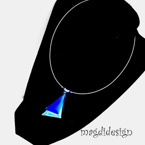 Színjátszó kék szögek üvegékszer szett nyaklánc stiftes fülbevaló Ballagásra, születésnapra, névnapra - ékszer - ékszerszett - Meska.hu