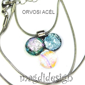 Dichroic bogyós színtrió üvegékszer nyaklánc 1 - Meska.hu