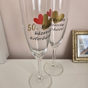 Egyedi feliratú pohár évfordulóra - Meska.hu