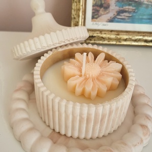 Kerámia dekoráció szett szója gyertyával, Kellékek & szerszámok, Dekorációs kellékek, Dekorációs gyertya, Gyertya-, mécseskészítés, MESKA