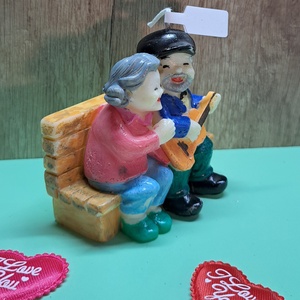 Kézzel festett romantikus gyertya � Idős pár padon  - otthon & életmód - gyertya, illat, aroma - gyertya - Meska.hu