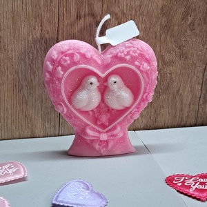 Kézzel készített gyertyaszett � Szív és virágok szeretetből - otthon & életmód - gyertya, illat, aroma - gyertya - Meska.hu