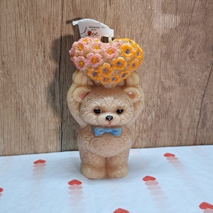 Kézzel készített macis gyertya szívvel � Romantikus ajándék - otthon & életmód - gyertya, illat, aroma - gyertya - Meska.hu