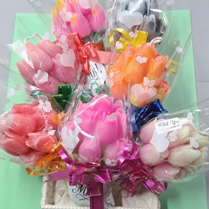 Tulipáncsokor gyertya � kézzel készített dekoráció, Otthon & Életmód, Gyertya, illat, aroma, Gyertya, Gyertya-, mécseskészítés, MESKA