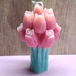 Tulipáncsokor gyertya � kézzel készített dekoráció - otthon & életmód - gyertya, illat, aroma - gyertya - Meska.hu