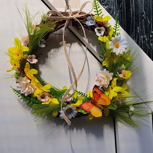 Tavaszi ajtókopogtató � kézzel készített koszorú - otthon & életmód - dekoráció - ajtó- és ablak dekoráció - ajtódísz & kopogtató - Meska.hu