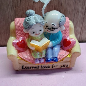 Romantikus nagyszülő pár dekoráció � évfordulós ajándék, kézzel festett, Kellékek & szerszámok, Dekorációs kellékek, Dekorációs gyertya, Festett tárgyak, Gyertya-, mécseskészítés, MESKA