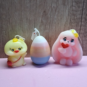 Húsvéti gyertya szett � nyuszi, tojás és kiscsibe, kézműves dekoráció - ünnepi díszek, dekorációk - húsvéti díszek és dekorációk - húsvéti gyertya - Meska.hu