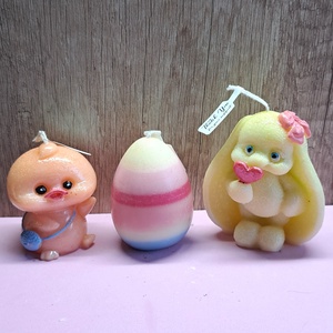 Húsvéti gyertya szett � nyuszi, tojás és kiscsibe, kézműves dekoráció - ünnepi díszek, dekorációk - húsvéti díszek és dekorációk - húsvéti gyertya - Meska.hu