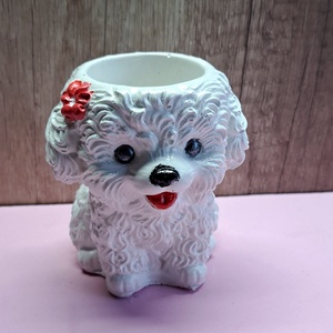 Kerámia kiskutya � virágtartó / ceruzatartó, Otthon & Életmód, Virágdekoráció, Virágtartó, Váza, Festett tárgyak, Gipszöntés, MESKA