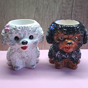 Kerámia kiskutya � virágtartó / ceruzatartó - otthon & életmód - virágdekoráció - virágtartó - váza - Meska.hu