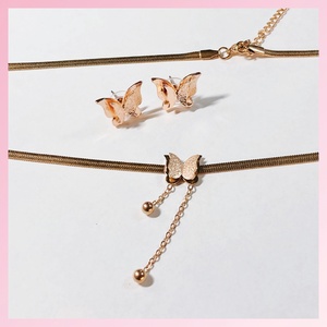 Nemesacél elegáns pillangó ékszer szett! - ékszer - ékszerszett - Meska.hu