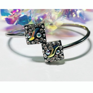 Swarovski/ Preciosa kristályos állítható nemesacél kézzel készült karkötő - Meska.hu
