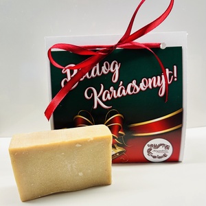 Natúr házi szappan Karácsonyi díszcsomagolásban narancs fahéjas illattal - Meska.hu