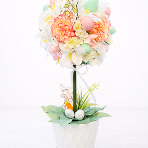 Húsvéti nyuszis asztaldísz � tavaszi tojásfa kaspóban ??, Ünnepi díszek, dekorációk, Húsvéti díszek és dekorációk, Húsvéti asztaldíszek, Tojásfestés, Virágkötés, MESKA