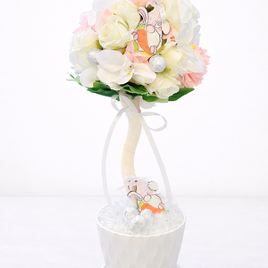 Húsvéti nyuszis asztaldísz � tavaszi tojásfa kaspóban ??, Ünnepi díszek, dekorációk, Húsvéti díszek és dekorációk, Húsvéti asztaldíszek, Tojásfestés, Virágkötés, MESKA