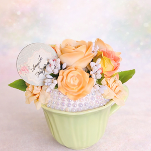 Szappanvirágos csészés, táblás anyák napi ajándék  - Meska.hu