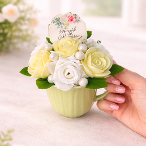 Szappanvirágos csészés, táblás anyák napi ajándék  - szépségápolás - szappan & fürdés - kézműves szappan - Meska.hu