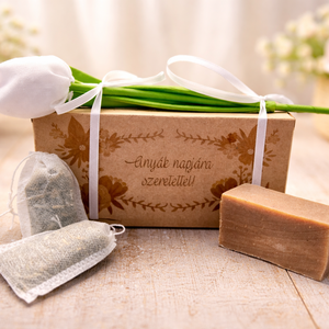 Anyák napi natúr ajándékcsomag � méz , aloevera , vagy méz csoki szappan díszdobozban, kézműves meglepetés, Szépségápolás, Szappan & Fürdés, Kézműves szappan, Szappankészítés, MESKA