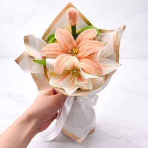 Zsenília virágos liliom csokor - kézműves örök csokor, ajándék  - Meska.hu