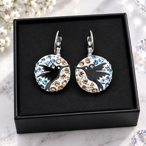 Swarovski/Preciosa kristályos kolibri fülbevaló � francia kapcsos, nemesacél - Meska.hu