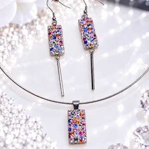 Swarovski / Preciosa kristályos nemesacél ékszerszett � nyaklánc és fülbevaló - Meska.hu