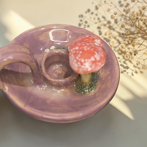 Erdei gombás gyertyatartó  - otthon & életmód - gyertya, illat, aroma - gyertyatartó - Meska.hu