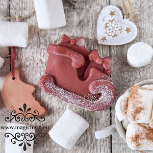 Mini szán karácsonyi ajándékszappanka kecsketejjel mesés karácsonyi illattal - szépségápolás - szappan & fürdés - kézműves szappan - Meska.hu