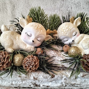 Karácsonyi őzikk - karácsony - adventi díszek - adventi asztaldísz - Meska.hu