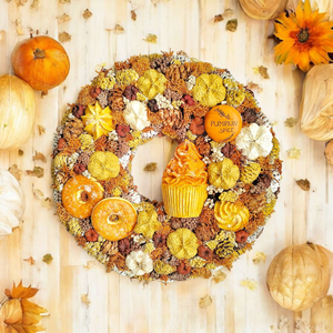 Pumpkin Spice édességes kopogtató , Otthon & Életmód, Dekoráció, Ajtó- és ablak dekoráció, Ajtódísz & Kopogtató, Virágkötés, Mindenmás, MESKA