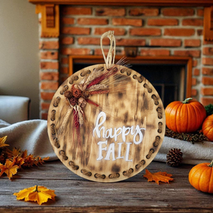 happy FALL kopogtató , Otthon & Életmód, Dekoráció, Ajtó- és ablak dekoráció, Ajtódísz & Kopogtató, Famegmunkálás, Festett tárgyak, MESKA