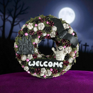 Halloweeni kopogtató , Otthon & Életmód, Dekoráció, Ajtó- és ablak dekoráció, Ajtódísz & Kopogtató, Festett tárgyak, MESKA