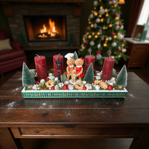 Méziék karácsonya - Asztaldísz, Karácsony, Adventi díszek, Adventi gyertyadíszek és koszorúdíszek, Virágkötés, MESKA