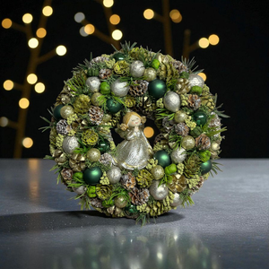 Karácsonyi ajtódísz, Karácsony, Karácsonyi lakásdekoráció, Karácsonyi ajtódíszek, Virágkötés, MESKA