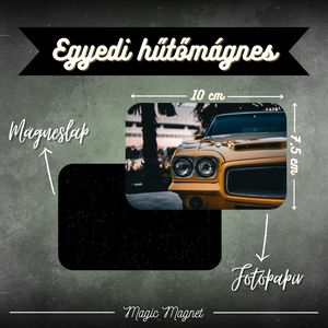 Egyedi Autós Hűtőmágnes  10  7,5 cm, Otthon & Életmód, Konyhafelszerelés, tálalás, Konyhai dekoráció, Hűtőmágnes, Fotó, grafika, rajz, illusztráció, Mindenmás, MESKA