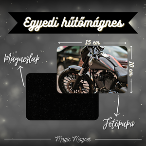 Egyedi Motoros Hűtőmágnes  15  10 cm, Otthon & Életmód, Konyhafelszerelés, tálalás, Konyhai dekoráció, Hűtőmágnes, Fotó, grafika, rajz, illusztráció, Mindenmás, MESKA