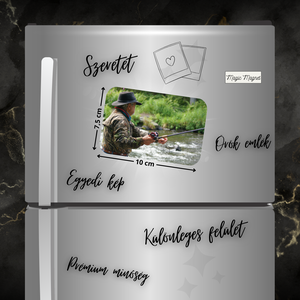 Egyedi Horgász Hűtőmágnes  10  7,5 cm - otthon & életmód - konyhafelszerelés, tálalás - konyhai dekoráció - hűtőmágnes - Meska.hu