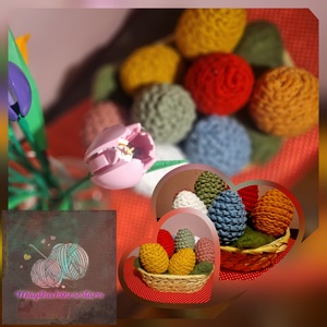 Horgolt húsvéti tojás, Ünnepi díszek, dekorációk, Húsvéti díszek és dekorációk, Húsvéti asztaldíszek, Horgolás, MESKA
