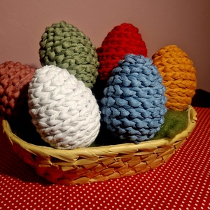 Horgolt húsvéti tojás - ünnepi díszek, dekorációk - húsvéti díszek és dekorációk - húsvéti asztaldíszek - Meska.hu