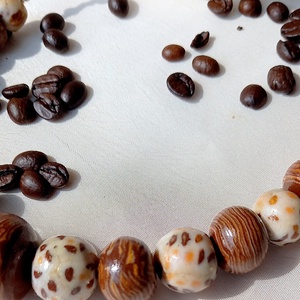 Coffee time! millefiori polymer nyaklánc - ékszer - nyaklánc - bogyós nyaklánc - Meska.hu
