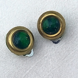 Malachit hatású réz foglalatos ékszergyurma klipsz 10 mm-es - Meska.hu