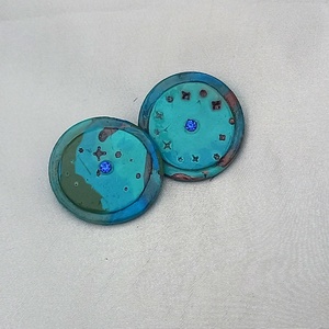 Tengerszem mokume gane óriásklipsz 40 mm-es - Meska.hu