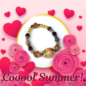 Cool summer! - Honeyflower 2. gumis karkötő polymer gyöngyökből, Ékszer, Karkötő, Ásványkarkötő, Ékszerkészítés, Gyurma, MESKA
