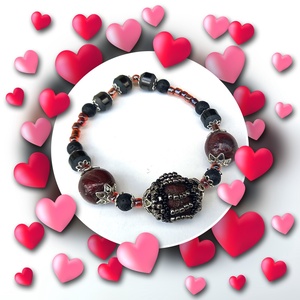 Cool summer! - Lucrezia Borgia Dark gumis karkötő polymer gyöngyökből, Ékszer, Karkötő, Ásványkarkötő, Ékszerkészítés, Gyurma, MESKA