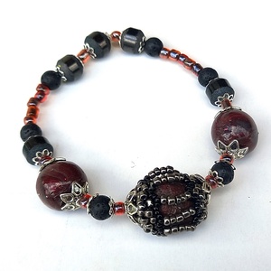 Cool summer! - Lucrezia Borgia Dark gumis karkötő polymer gyöngyökből - ékszer - karkötő - ásványkarkötő - Meska.hu